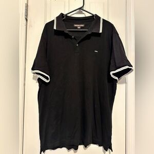 Men’s Michael Kors Black Polo Shirt with White Accents